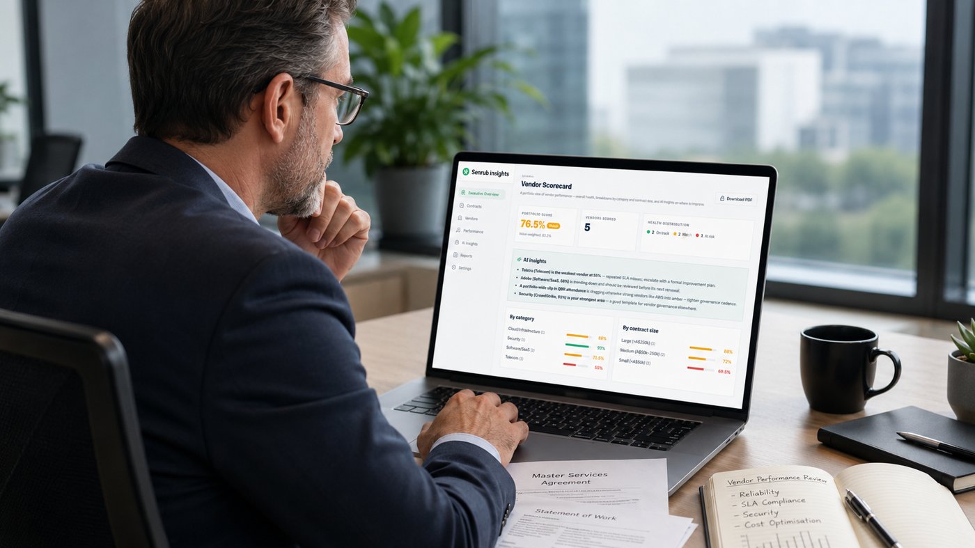 Reviewing a Senrub vendor scorecard
